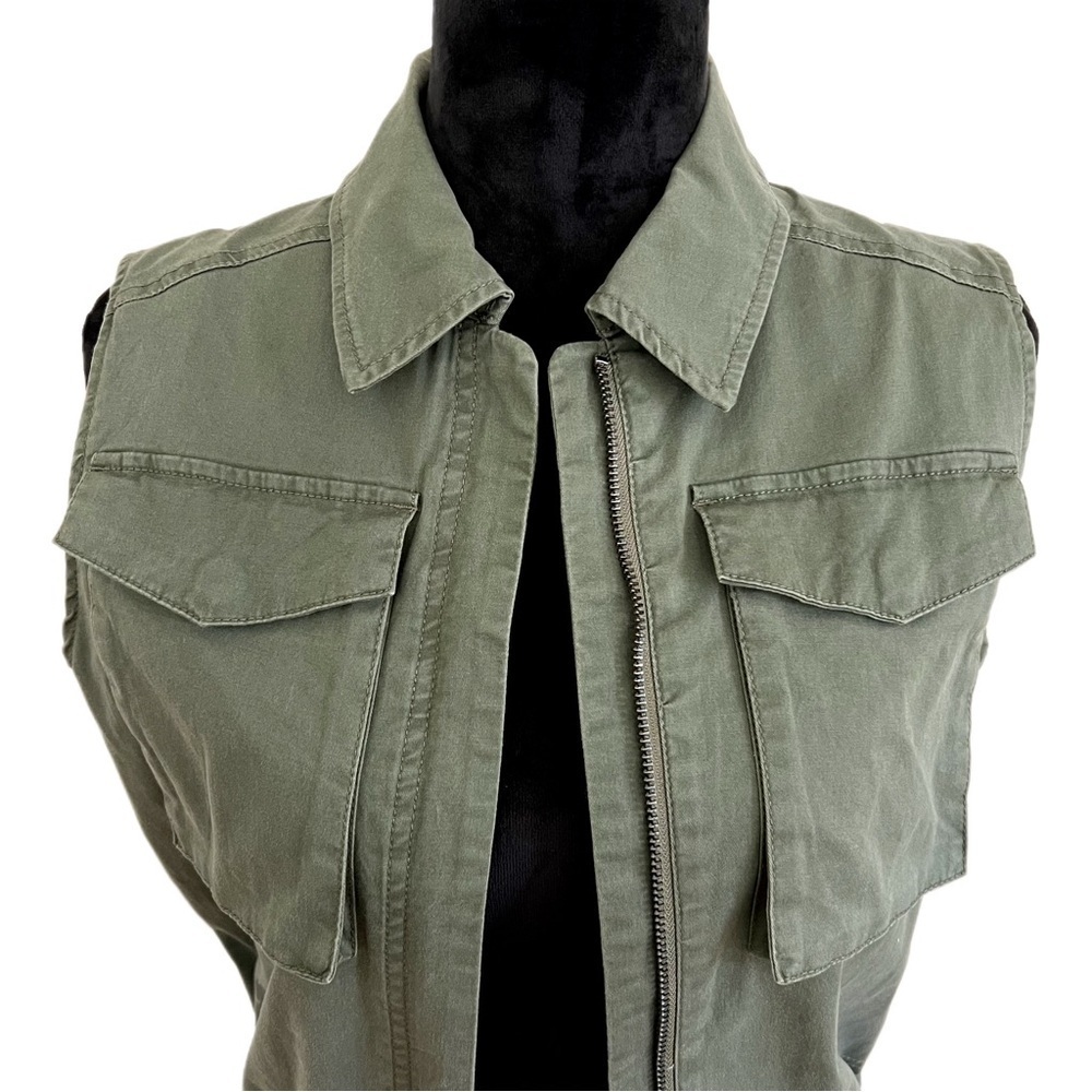 A New Day- Olive Green Zip Vest (Sz xs) - Picture 5 of 14